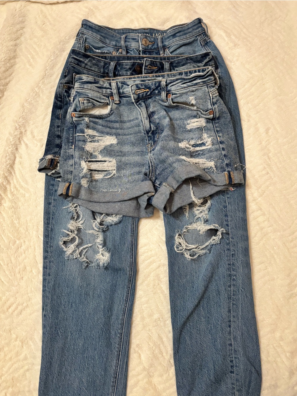 American Eagle Outfitters Blue Distressed Jeans & Shorts Bundle